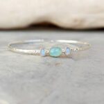 Bracelet jonc argent et calcédoine POÉTIQUE