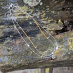 Collier double rang en calcite jaune