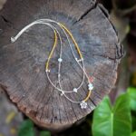 Collier double rang en calcite jaune