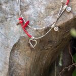 Collier corail rouge argent