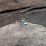 Bague ajustable labradorite argent