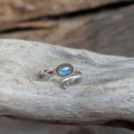 Bague ajustable labradorite argent