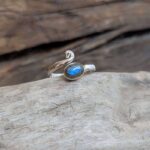 Bague ajustable labradorite argent
