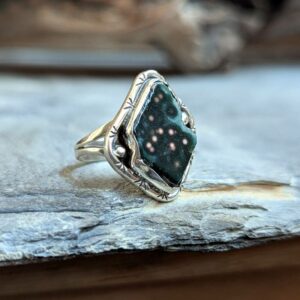 Bague en jaspe orbiculaire argent