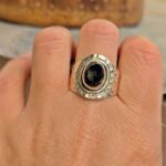 Bague argent et saphir étoilé noir