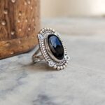 Bague ethnique argent et onyx