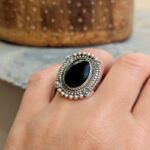Bague ethnique argent et onyx