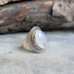 Bague ethnique argent et pierre