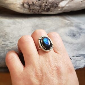 Bague ethnique labradorite argent BOMBAY