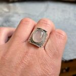 Bague ethnique quartz rose argent DOUCEUR