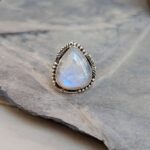 Bague pierre de lune argent ajustable