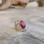 Bague rubis indien argent