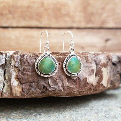 Boucles d'oreilles turquoise argent LHĖ