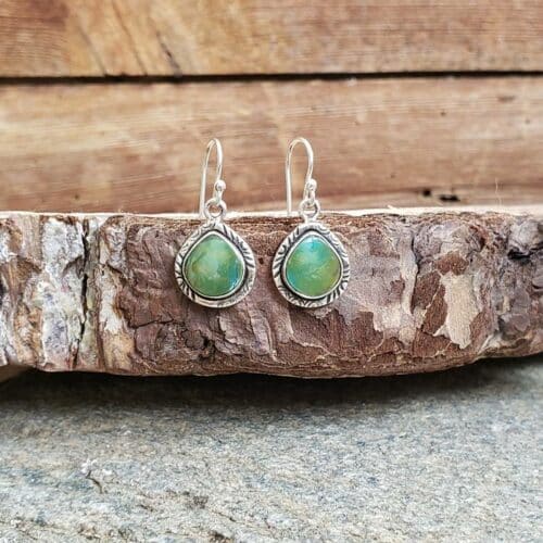 Boucles d'oreilles turquoise argent LHĖ