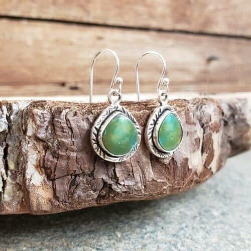 Boucles d'oreilles turquoise argent LHĖ