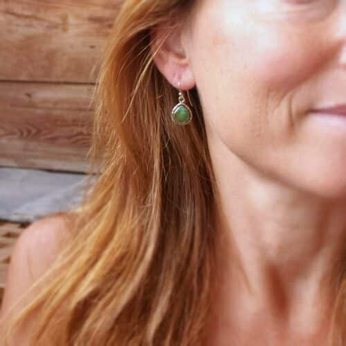 Boucles d'oreilles turquoise argent LHĖ