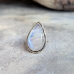 Grosse bague en pierre de lune argent