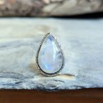 Grosse bague en pierre de lune argent