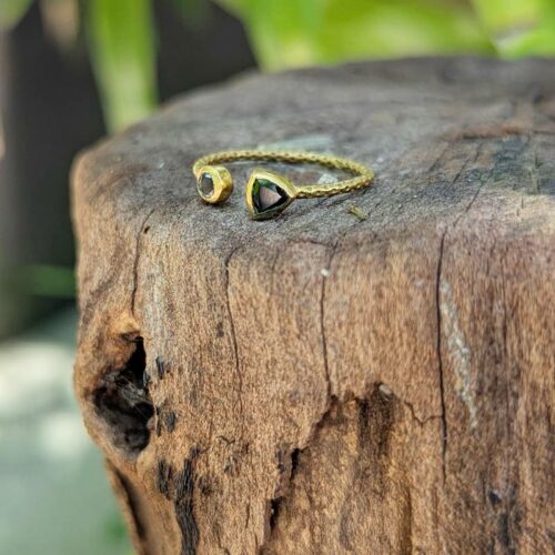 Bague ajustable onyx DUO