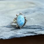 Bague larimar argent ajustable AQUA