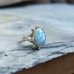 Bague larimar argent ajustable AQUA