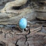 Bague larimar argent ajustable AQUA