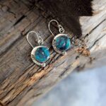 Boucles d'oreilles argent et turquoise BUDA