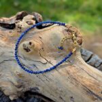 Bracelet lapis lazuli ajustable doré