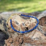 Bracelet lapis lazuli ajustable doré