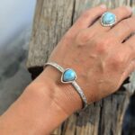 Bracelet en argent et larimar GOUTTE