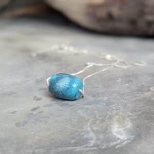 Collier turquoise argent DZI