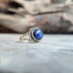 Bague argent et saphir indien bleu