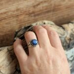 Bague argent et saphir indien bleu