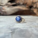 Bague argent et saphir indien bleu