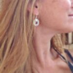 Boucles d'oreilles argent et grenat MANDALA