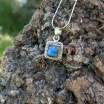 Petit pendentif labradorite carré