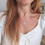 Petit pendentif larimar argent AMOUR