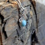 Petit pendentif larimar argent AMOUR