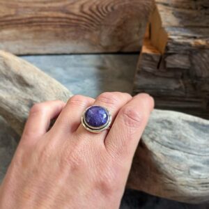 Bague charoïte argent ajustable