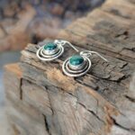 Boucles d'oreilles argent et malachite