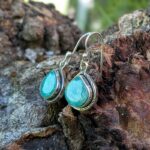 Boucles d'oreilles turquoise argent LHĖ