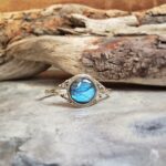 Bracelet jonc labradorite argent