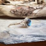 Bracelet jonc labradorite argent