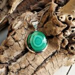 Pendentif malachite argent NATURE