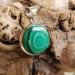 Pendentif malachite argent NATURE