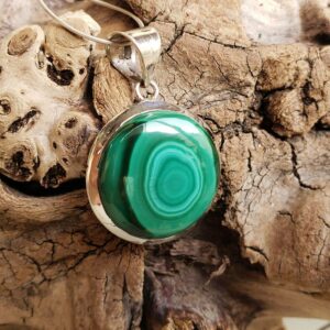Pendentif malachite argent NATURE