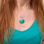 Pendentif malachite argent NATURE