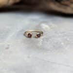 Bague ajustable grenat DUO