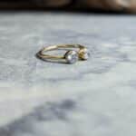 Bague ajustable pierre de lune DUO