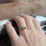 Bague ajustable pierre de lune DUO